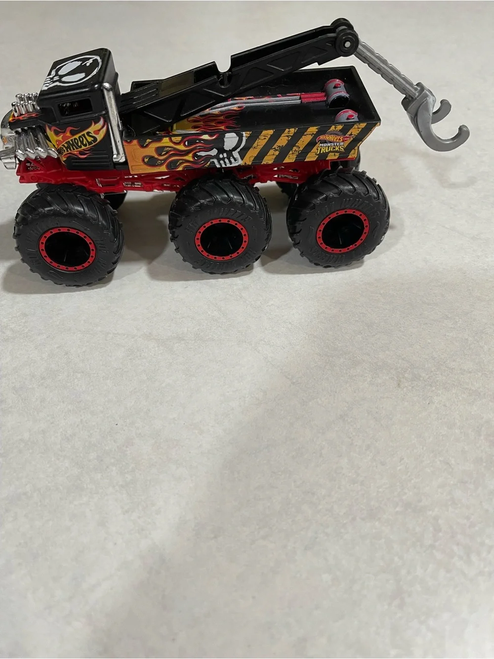 Black & Red Monster Crane Truck - Kids Toy